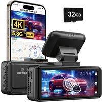 REDTIGER F8 4K Dash Cam Front, 5G WiFi App Control, Touch Screen Car Dash Cam, Included 32GB Card, 2160P UHD Car Camera, Night Vision, Builtin GPS,