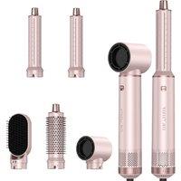 Hair Dryer Brush, 5-in-1 Hot Air Brush, Blow Dryer & Styler with Detachable Heads (Curling Wand, Volumizing Brush, Straightener, Curler), Travel Haird