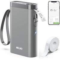 Nelko Label Maker Machine with Tape, P21 Portable Bluetooth Label Printer, Wireless Builtin Cutter Sticker Maker Mini Label Makers with Multiple Temp
