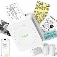 Nelko Sticker Printer, PM230 Bluetooth Portable Mini Printer with 3 Rolls, for DIY Creation, Study Notes, Pictures, Receipts, List, Multiple Templates