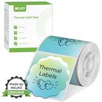 Nelko PM220 Thermal Labels, 2 inch Round, Waterproof, MultiPurpose Tape, 1 Roll of 150 SelfAdhesive Thermal Paper (Blue Green Gradient) Gradient Gre