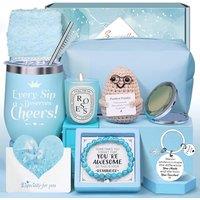Birthday Gifts for Women, Unique Gift Box Set Includes Tumbler, Cozy Socks, Mirror & Keychain, Thoughtful Birthday Presents for Her, Best Friends, Mum