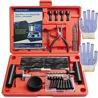 MAIKEHIGH Tyre Repair Kit, Tubeless Car Puncture Repair Kit, Heavy Duty Tyre Plug Tool Set for Auto, Truck, OffRoad, ATV, Tractor Red