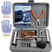 MAIKEHIGH Tyre Repair Kit, Tubeless Car Puncture Repair Kit, Heavy Duty Tyre Plug Tool Set for Auto, Truck, OffRoad, ATV, Tractor Grey