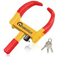 MAIKEHIGH Wheel Clamp, Heavy Duty Wheel Clamp Lock Universal AntiTheft Locking for Cars, Caravans, Trailers, Van, Adjustable NineHole with 3 Keys Re