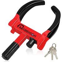 MAIKEHIGH Wheel Clamp, Heavy Duty Wheel Clamp Lock 9 Holes Extendable AntiTheft Locking for Cars, Caravans, Trailers, Motorhome, Van with 3 Keys Red