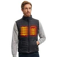 CONQUECO Men's Heated Vest Jacket: Slim Fit Electric Heating Gilet with Battery Pack in Winter Warm for Outdoor Camping Hiking Hunting XXL Men's Black