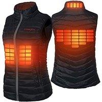 CONQUECO Heated Vest Jacket: Lightweight Slim Fit Gilet Coat  Heated Body Warmer With 10000mah Battery Pack, Black XL Women's Black