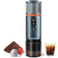 CONQUECO Portable Espresso Coffee Machine: 12V Electric Small Travel Expresso Maker  Self Heating 8 Cups Battery Powered Compatible for Nespresso Cap
