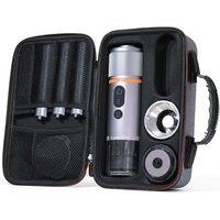 CONQUECO Portable Espresso Machine Travel: 12v Car Coffee Maker Set with Battery for Camping  Small Electric  2.5 Mins Heating  With Ground Coffee