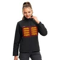 PROSmart Women Heated Jacket Slim Fit Rechargeable Electric Heating Jacket with 5000mAh Battery Pack L Black