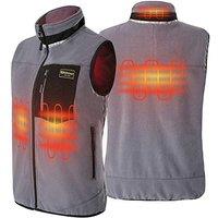 PROSmart Heated Gilet Polar Fleece Lightweight Heated Vest with USB Battery, Unisex M Grey