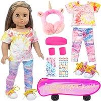 ZITA ELEMENT 18 Inch Girl Doll Clothes and Accessoroes, Skateboard Playset for American Doll, Gift for Kid 3 Years Old Up (Cool Skateboard Doll Clothi
