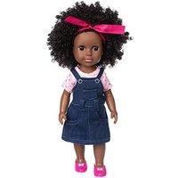 ZITA ELEMENT Black Doll 14.5 Inch Baby Girl Doll and Clothes Set African Washable Realistic Silicone Girl Dolls Best Gift