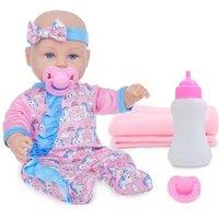 ZITA ELEMENT14 Inch Baby Doll with Clothes and Accessories, Including Reborn Alive Doll, Jumpsuit, Hat, Pacifier, Bottle, Towel for Toddlers Age 3+