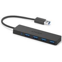 Anker 4-Port USB 3.0 Ultra Slim Data Hub for Macbook, Mac Pro/mini, iMac, Surface Pro, XPS, Notebook PC, USB Flash Drives, Mobile HDD, and More 0.7ft