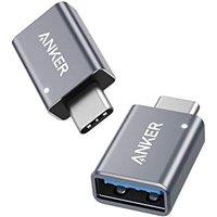 Anker USB to USB C Adapter (2 Pack), High-Speed Data Transfer, USB-C to USB 3.0 Female Adapter for MacBook Pro 2020, iPad Pro 2020, Samsung Notebook 9