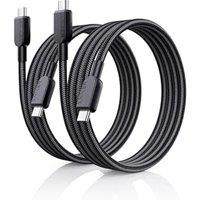 Anker USB C to USB C Cable (2Pack, 3FT/0.9m),240W Type-C Fast Charging Cord for iPhone 16/15 Series,MacBook Pro 2020,iPad Air 4 and More (Black) | For