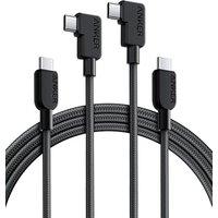 Anker USB C Cable Right Angle, 240W 2-Pack 6 ft USB C to USB C Cable, 90 Degree Type C Braided Charging Cord, for MacBook Pro, iPhone 17/16/15, iPad P