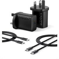 Anker 25W USB-C Charger with USB-C Cable, Supports PPS Fast Charging for Samsung Galaxy S23 Ultra/S23+/S23/S22/S21/S20/Note20 and More (2-Pack 5 ft Ca