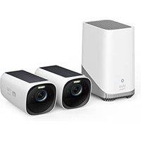 eufy Security S330 eufyCam 3 2-Cam Kit Security Camera Outdoor Wireless, 4K Camera with Integrated Solar Panel, Forever Power, Face Recognition AI, Ex