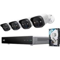 eufy Security PoE NVR CCTV Camera Systems E40, 4 4K Bullet Cams, Wired Outdoor Cam, 4K UHD, 122 FOV, Colour Night Vision, 24/7 Recording, AI Detecti