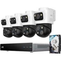 eufy Security PoE NVR CCTV Camera Systems S4 Max, 4K UHD Triple-Lens Bullet-PTZ Cam with 2TB Hard Drive, 360 PTZ, Smart Video Finder, Cross-Cam Trac