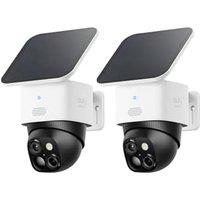 eufy Security SoloCam S340 (2-Cam), Dual Cameras, Solar Powered, Home Security Camera Outdoor Wireless, 3K, 360 Surveillance, No Blind Spots, 2.4 GH