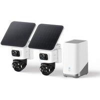 eufy Security eufyCam S4 2-Cam Kit, Solar Security Camera Wireless Outdoor, Triple-Lens Bullet-PTZ Cam, 4K UHD, 360 Pan and Tilt, Auto Track, 8 Hy