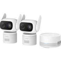 eufy Wired Cam C31 2 Pack with HomeBase Mini(64GB), 360 Coverage with Pan-Tilt, Indoor/Outdoor,Dual Antenna,Colour Night Vision,Subscription-Free,AI
