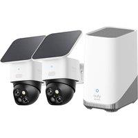 eufy Security SoloCam S340 2-Cam Kit (HomeBase S380), Dual Cameras, Solar Powered, Home Security Camera Outdoor Wireless, 3K, 360 Surveillance, No B