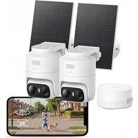 eufy Security eufyCam C37 2-Cam Kit(64GB), Solar Security Cameras Wireless Outdoor, 360 AI Tracking with Pan and Tilt, HomeBase Mini, Facial Recogni