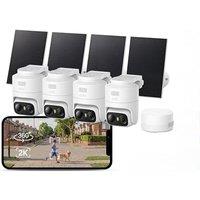 eufy Security eufyCam C37 4-Cam Kit(64GB), Solar Security Cameras Wireless Outdoor, 360 AI Tracking with Pan and Tilt, HomeBase Mini, Facial Recogni