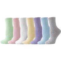 TOCONFFON Women's Cozy Fluffy Fuzzy Socks Plush Home Slipper Socks 5,6,7,8 Pairs 26 Solid Color7 Pairs