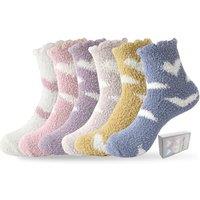 TOCONFFON Womens Fuzzy Socks Slipper Soft Plush Warm Fluffy Winter Sleep Cozy Socks for Women Bulk Boxed Set 26 Love 6 pairs