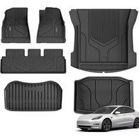 3W Floor Mats & Boot Liner Fit for Tesla Model 3 2021 2022 2023, Odorless All Weather Thoex Premium Mats, Tesla Model 3 Car Liner Waterproof Non Sl