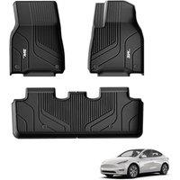 3W Floor Mats Fit for Tesla Model Y 20212024 2024 (Not for Juniper), All Weather Dog Friendly TPE Car Mat, Waterproof AntiSlip Easy to Clean Heavy D