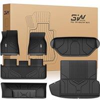 3W Floor Mats & Cargo Liner Fit for Tesla Model S 20222024(Left Drive Hand) All Weather TPE Custom Fit Floor Liners for 13 Rows and Trunk Full Set C