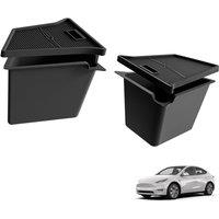 3W Trunk Storage Bins Fit for Tesla Model Y 20212024 (VIN Starting with LRW) (Not for 2025 Juniper), Rear Boot Storage Bins Side Box All Weather box,