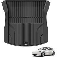 3W Boot Liner for Tesla New Model 3 2024 2025 Highland, TPE All Weather Custom Fit Tesla Model 3 Cargo Liner, Dog Friendly Trunk Mat, Waterproof Anti
