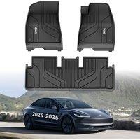 3W Floor Mats For Tesla Model 3 2024 2025 Highland, TPE Dog Friendly Mats, Custom Fit Tesla Model 3 Car Liner, All Weather Waterproof Non Slip, Easy t
