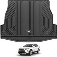 3W Cargo Liner for Toyota RAV4 20192024, TPE All Weather Custom Fit Floor Liner for Toyota RAV4 Full Set Car Liners, Black Toyota RAV4 20192024 Carg