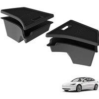 3W Car Storage Bins 4PCS Custom Fit Tesla Model 3 Highland 2024 2025 All Weather TPE Boot Organisers Rear Trunk Storage Boxes Boot Interior Side Box W