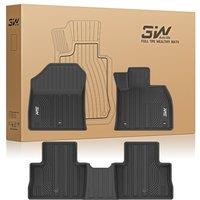 3W Car Floor Mats Fit for Toyota RAV4 XA50 20192025, TPE All Weather Floor Liner, Dog Friendly Black Easy to Clean Footmats, Waterproof Anti Slip Car