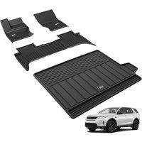 3W Floor mats&Cargo Liner fit for Range Rover Sport 2014-2022,TPE All Weather Custom Fit Floor Liner, 1st and 2nd Row and Trunk Mat - Black