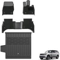 3W Floor Mats & Cargo Liner Fit For Range Rover SE/HSE 2022 2023 2024 with Carpets on TOP, TPE Dog Friendly Mats, All Weather Waterproof Non Slip Car