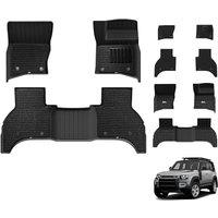 3W Double Layer Floor Mats Fit for Land Rover Defender 110 20202025 (Not for 7 Seat or PHEV) Pet Friendly TPE Car Mats+Carpet for LR L663, All Weathe