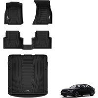 3W Floor Mats & Cargo Liner Custom Fit for 20192024 2025 Audi A6 S SedanAvant C8 4K, TPE All Weather Floor Liner for Audi A6 1st and 2nd Row Full Se