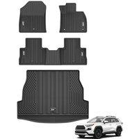3W Floor Mats & Boot Liner Fit for Toyota RAV4 XA50 20192024 2025, Car Mats+Boot Liner Pet Dog Friendly Car Footmat All Weather TPE Waterproof Easy t