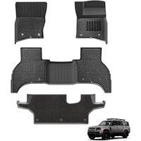 3W Floor Mats & Carpets Compatible for Land Rover Defender 130 L663 20202024 2025, All Weather Dog Friendly TPE Car Mats, Custom Fit Defender 130 Flo